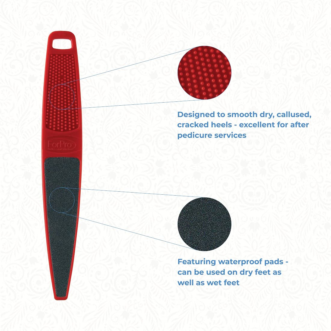 ForPro Professional Collection Red Panda Foot File, 60/100 Grit, Double-Sided Pedicure File for Feet and Heels, 10.5” L Beauty & Personal Care ForPro Professional Collection