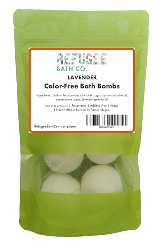 Color-Free Bath Bombs 7 Pack | 2.5 oz. Each | Cocoa Butter and Plant-Based Ingredients with No Dyes of Any Kind | Support Refugee Employment in USA… Beauty & Personal Care Refugee Bath Co.