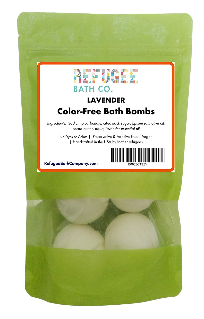 Color-Free Bath Bombs 7 Pack | 2.5 oz. Each | Cocoa Butter and Plant-Based Ingredients with No Dyes of Any Kind | Support Refugee Employment in USA… Beauty & Personal Care Refugee Bath Co.