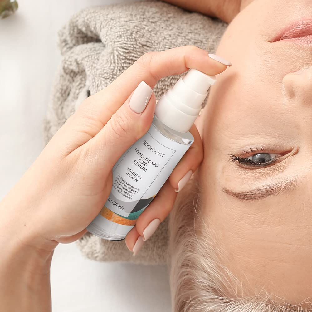 Sparoom Hyaluronic Acid Serum 1 oz, Anti-Aging Facial Serum, Hydrating, 100% Pure Hydrating Hyaluronic Acid, Paraben Free, Oil Free, Non-Comedogenic Beauty & Personal Care SpaRoom