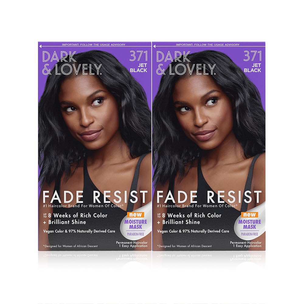 Dark and Lovely Fade Resist Rich Conditioning Color, Jet Black, 2 Count Beauty & Personal Care SoftSheen