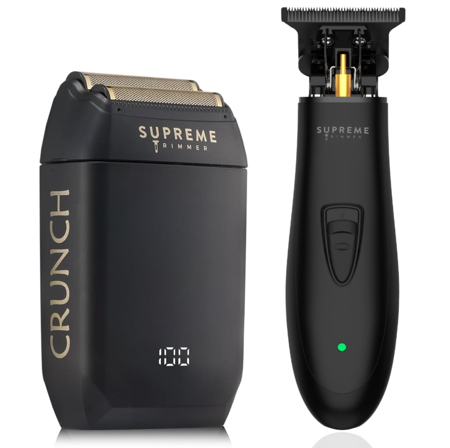 Supreme Trimmer 2-in-1 T-Shaper Trimmer & Crunch Foil Shaver - STF602 Electric Razor & ST5206 DLC Beard Trimmer Barber Haircut Kit - Black Beauty and Personal Care Supreme Trimmer
