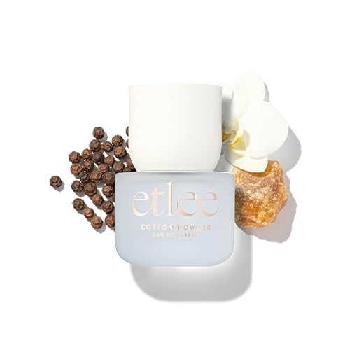 ETLEÉ Cotton Powder Eau de Parfum 1.01oz, Aldehydic Musk Long Lasting Perfume With Sandalwood, Black Pepper, Orchid, Lily & Rose, Layerable Luxury Beauty & Personal Care ETLEÉ