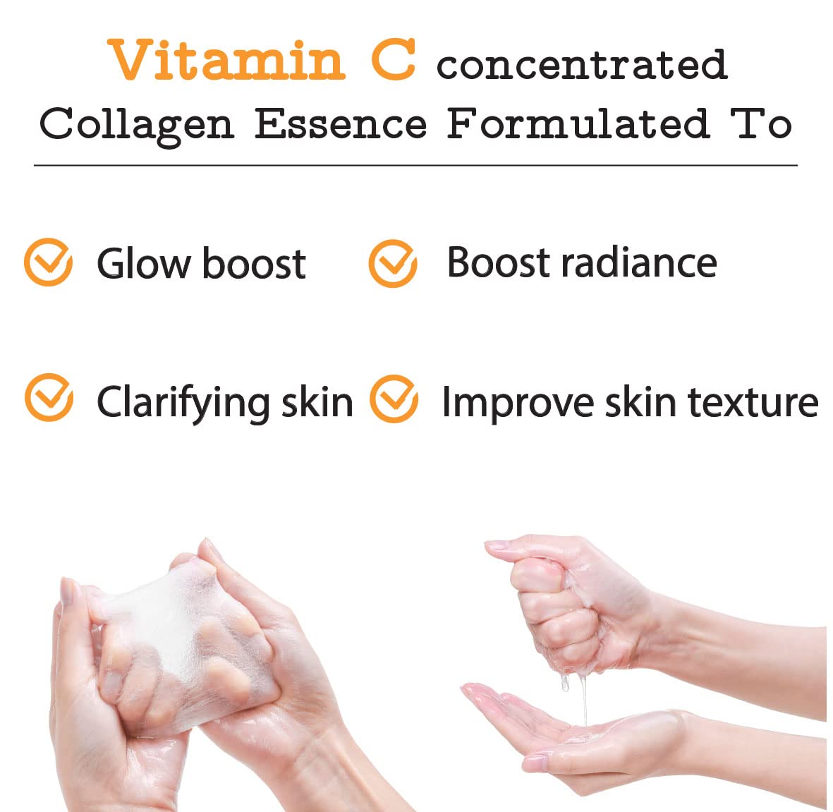 MEAROSA DESIGN Vitamin C Collagen Firming Essence Face Mask Beauty Facial Mask Sheet Mask Korea Skin Care Premium Quality (8 pack) Beauty & Personal Care MEAROSA DESIGN