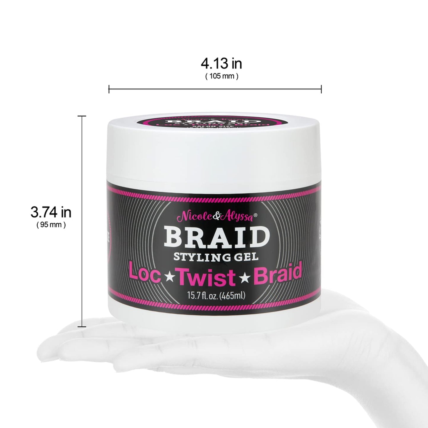 Nicole & Alyssa - Braiding Gel 15.7oz - No Flakes or Buildup, Perfect for Braids, Locs & Twists, Extra Hold, Frizz Control, Moisturizing Care Beauty & Personal Care Nicole & Alyssa