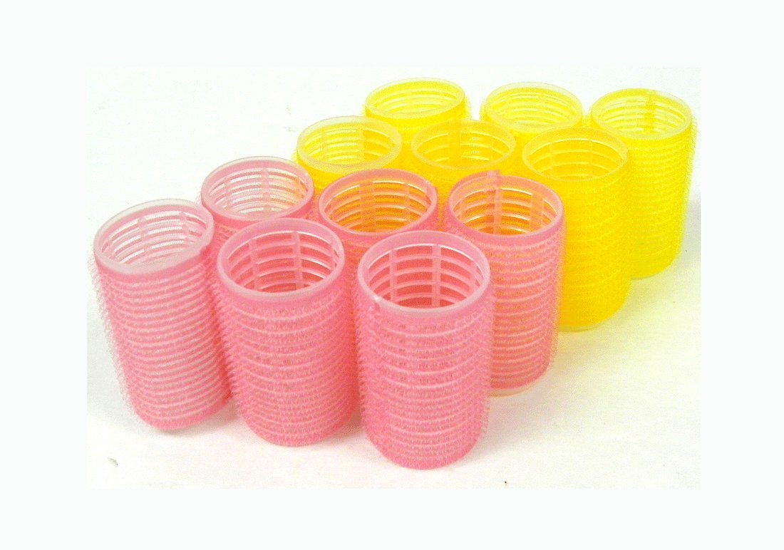 Large Self-Grip Hair Roller Assorted Colors (Pink, Yellow, Blue, Green) (Large) Beauty & Personal Care THE UM24
