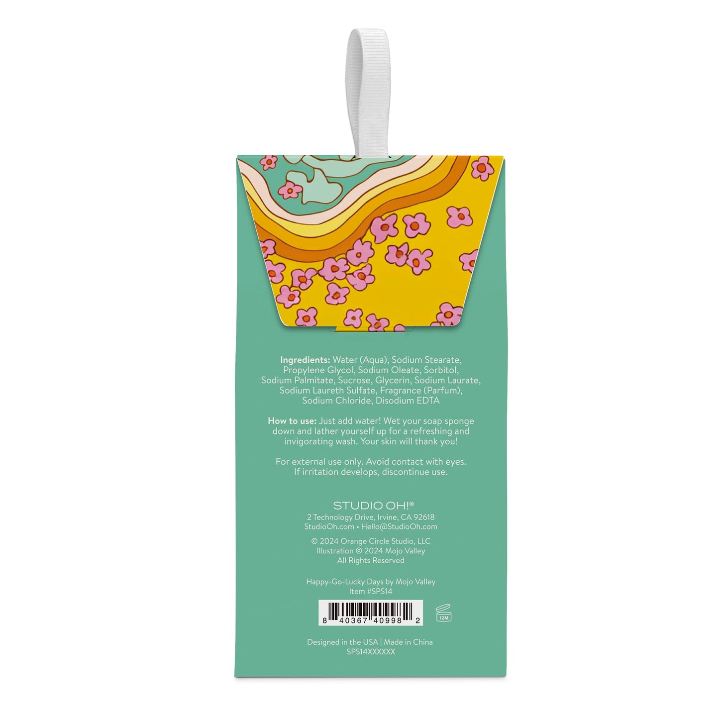 Studio Oh! Happy-Go-Lucky Soap Sponge, Honeydew Dream Scent - 2-in-1 Body Wash Infused Bath Sponge & Shower Scrubber with Hanging Ribbon, Up to 40 Beauty and Personal Care Studio Oh!