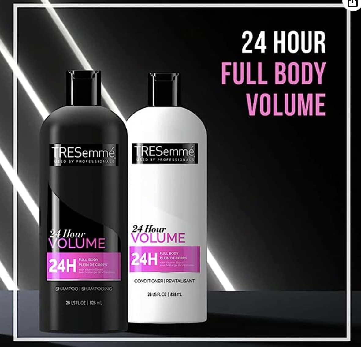 TRESemmé 24 Hour Volume Shampoo Formulated with Pro Style Technology 28 oz Bundle with TRESemmé 24 Hour Volume Conditioner For Fine Hair Formulated Beauty & Personal Care TRESemmé