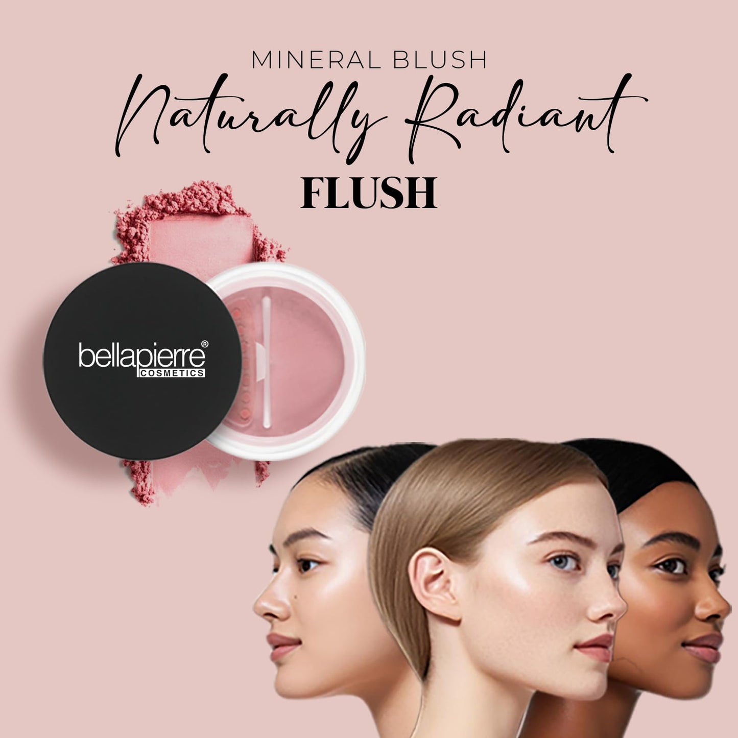 Bellapierre Mineral Blush - Loose Powder Blush, Lightweight Cheek Color, Warm Dewy Finish, Talc-Free, Hypoallergenic & Non-Toxic - 0.3 oz - Suede Beauty & Personal Care bellapierre