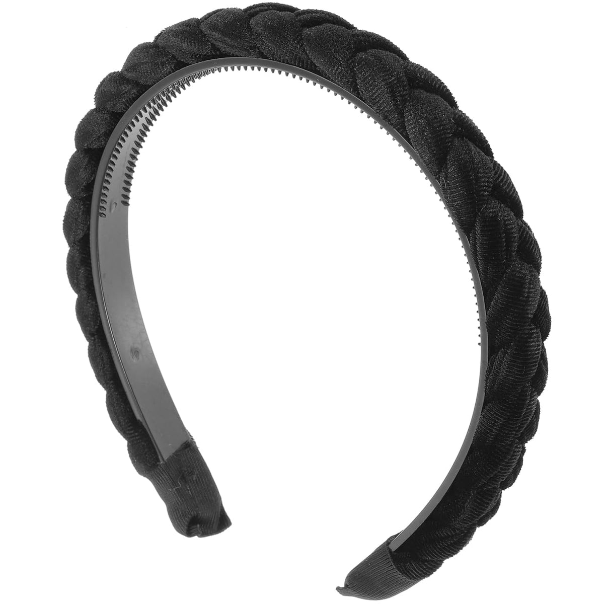 Beaupretty Braided Headband for Women Girls Adults Black Hair Band Fashion Hair Accessory Lightweight Hoop for Washing Daily Wear Party and Travel