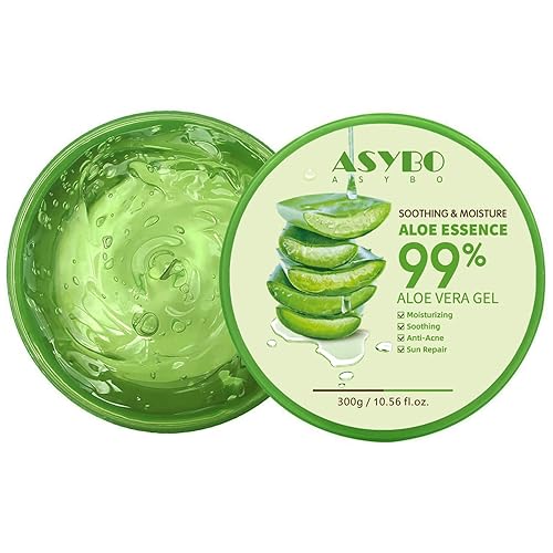 ASYBO 300 ML Natural Aloe Vera Gel -Organic Moisturizing Cream, Soothing and Hydrating, Sunburn and Scar Repair, Care for Face Body Hair Beauty & Personal Care ASYBO