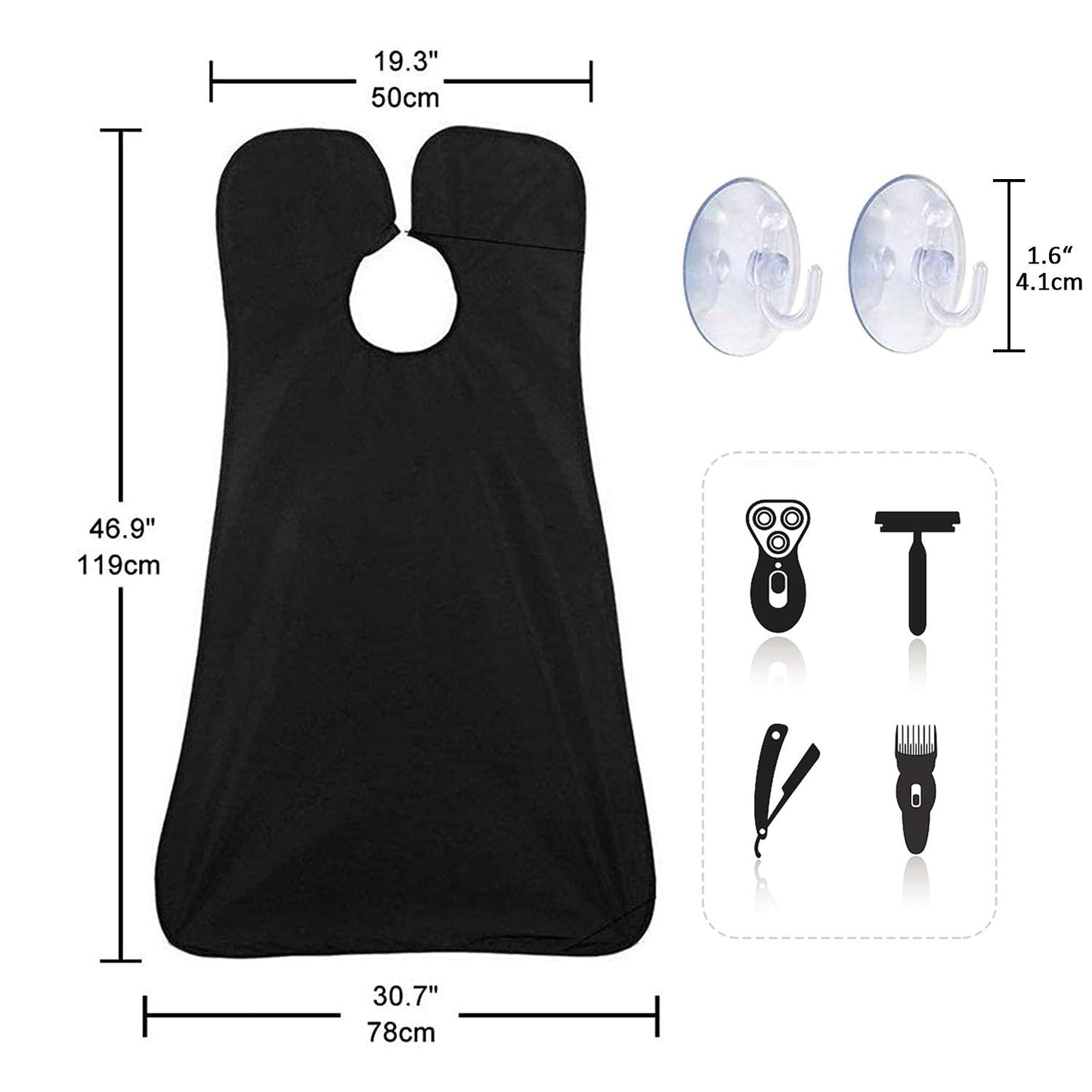 Beard Bib Apron for Men, Father's Day Gift Beard Trimming Catcher Bib for Shaving & Hair Clippings, Waterproof Non-Stick Hair Catcher Grooming Cloth Beauty and Personal Care Showvigor