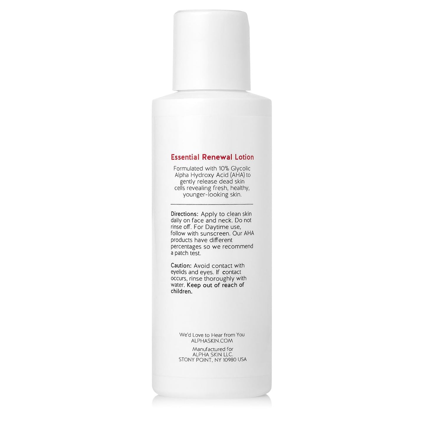 Alpha Skin Care Essential Renewal Lotion, 10% Glycolic AHA, Anti-Aging Formula, Reduces Lines & Wrinkles, Alpha Hydroxy Acid Exfoliates for Smoother Beauty & Personal Care Alpha