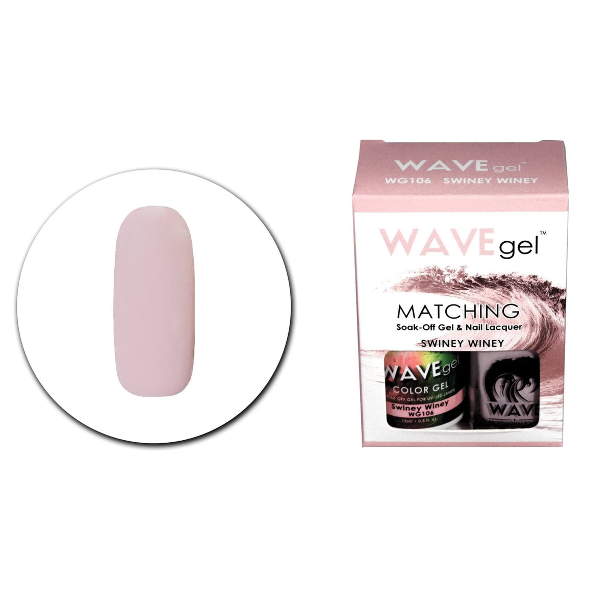 WAVE gel WAVEGEL Soak-0ff Gel & Nail Lacquer Matching Duo Set - Swiney Winey - WG106-106 I 0.5 Oz