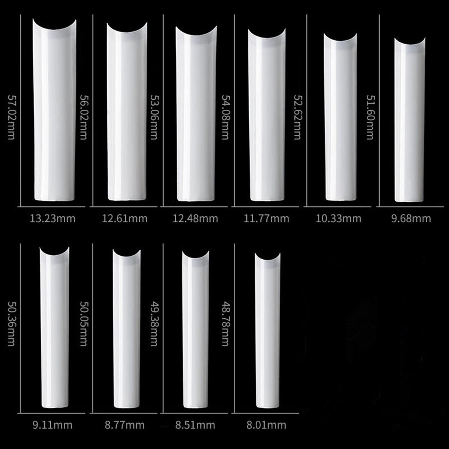 Yimart 500pcs No C Curve XXXL Square Straight False Nail Tips - Half Cover Clear Natural Extra Long Fake Nails (Skin color) Beauty & Personal Care Yimart