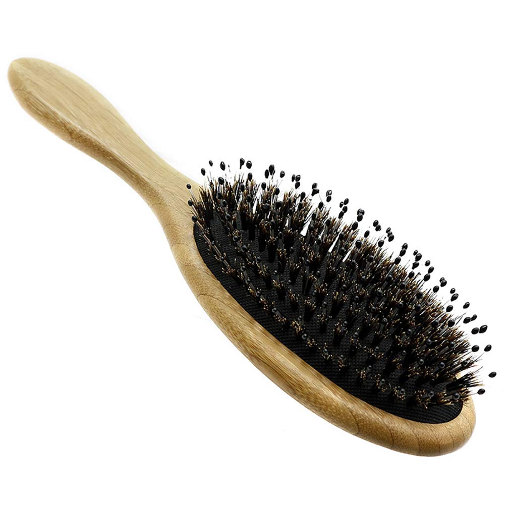 WeTest Upgraded Natural Boar Bristle Hair Brush - Wooden Bamboo Hair Brush for Thick Hair & Anti Static Detangling Reducing Hair Breakage(2 Pack) Beauty & Personal Care WeTest