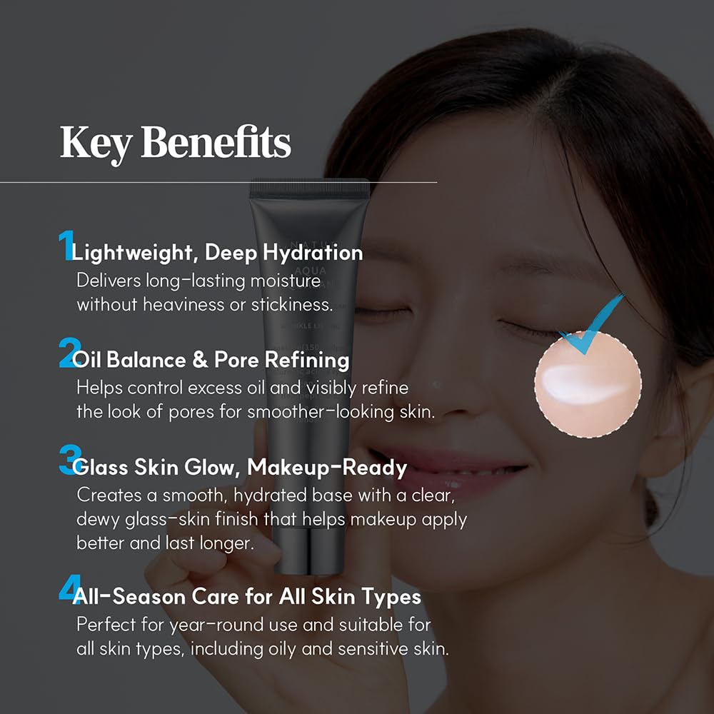 S.NATURE Pore Refining Moisturizer for Dry & Sensitive Skin - Squalane Hydrating Face Cream, Tightening & Smoothing Pores, Lightweight Korean Beauty & Personal Care S.NATURE