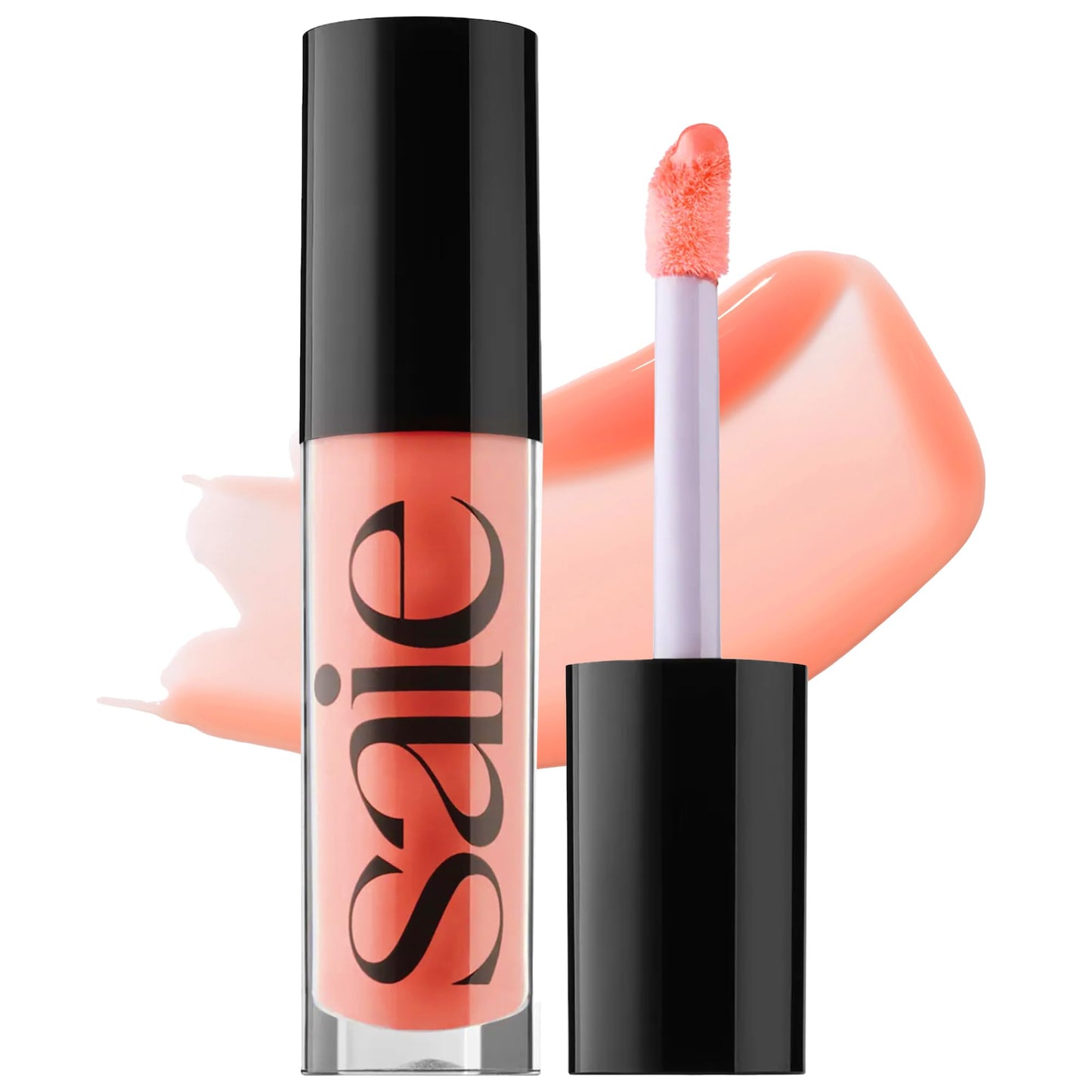 Saie Glossybounce - Hydrating Lip Gloss and Tinted Lip Oil Hybrid with Hyaluronic Acid & Jojoba Oil for Non-Sticky, Ultra-Shiny, Plump & Soft Lips - Beauty & Personal Care Saie