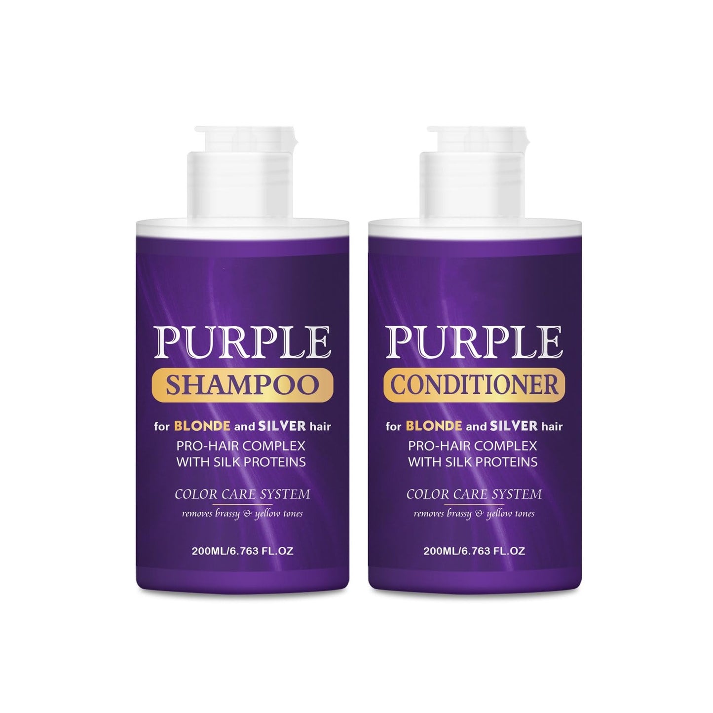 Purple Shampoo and Conditioner Set, Purple Toning Shampoo & Conditioner for Blonde, Bleached, Silver, Gray Hair, Color Treated Hair, Removes Yellow Beauty & Personal Care New Cover