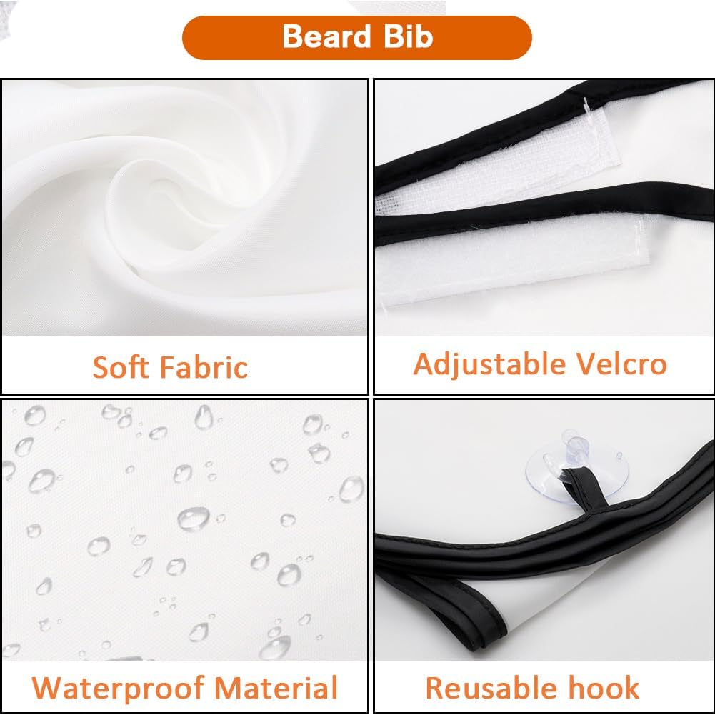 Beard Bib Apron for Men, Father's Day Gift Beard Trimming Catcher Bib for Shaving & Hair Clippings, Waterproof Non-Stick Hair Catcher Grooming Cloth Beauty and Personal Care Showvigor