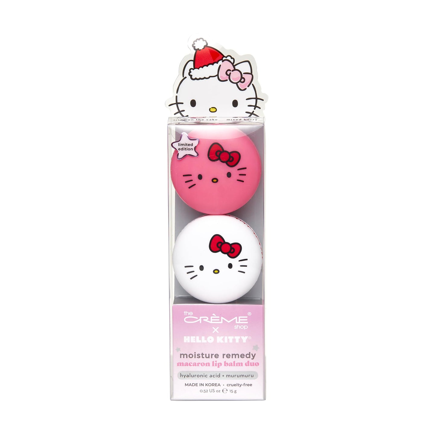 The Crème Shop x Hello Kitty Macaron Lip Balm Duo - Korean Lip Butter Balm Formulated with Hyaluronic Acid and Murumuru Butter for Moisturized, Smooth Beauty and Personal Care The Crème Shop