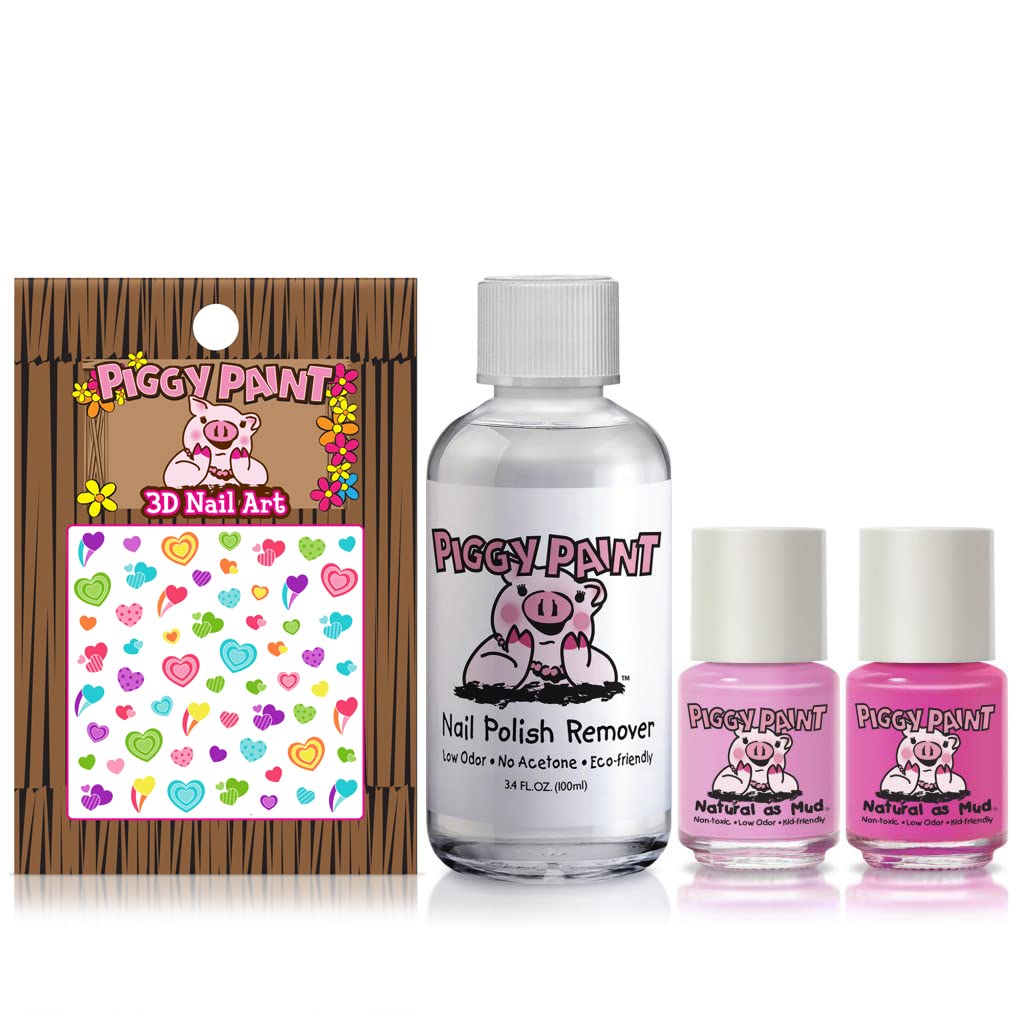 Piggy Paint | 100% Non-Toxic Girls Nail Polish | Safe, Cruelty-Free, Vegan, & Low Odor Nail Polish for Kids | Perfectly Pink (2 Polish, 1 Remover Beauty & Personal Care Piggy Paint