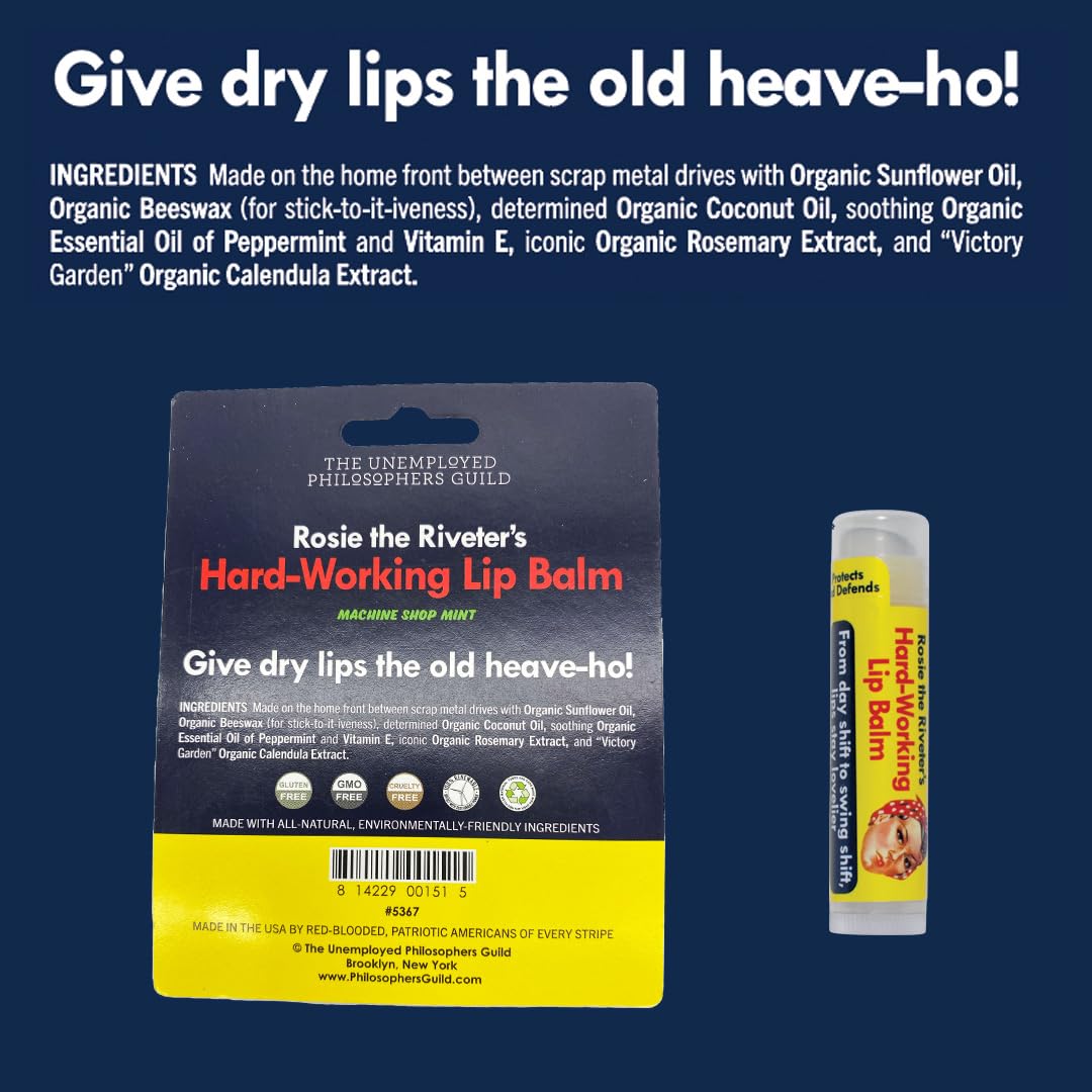 Rosie The Riveter's Hard-Working Lip Balm - Made in the USA Beauty & Personal Care The Unemployed Philosophers Guild