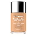 Neutrogena Healthy Skin Liquid Foundation Makeup Broad Spectrum SPF 20 Sunscreen, Medium Coverage, Vit B5, Antioxidants, All Day Wear, Creamy Beige Beauty & Personal Care Neutrogena