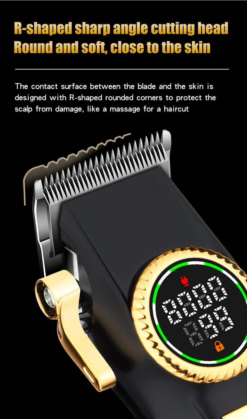 QDKVTNDJZ Professional Hair Clippers/Trimmers Set for Men, Cordless Rechargeable Electric Haircutting Tool with 8W Powerful Motor,Oil Head Carving Beauty and Personal Care QDKVTNDJZ