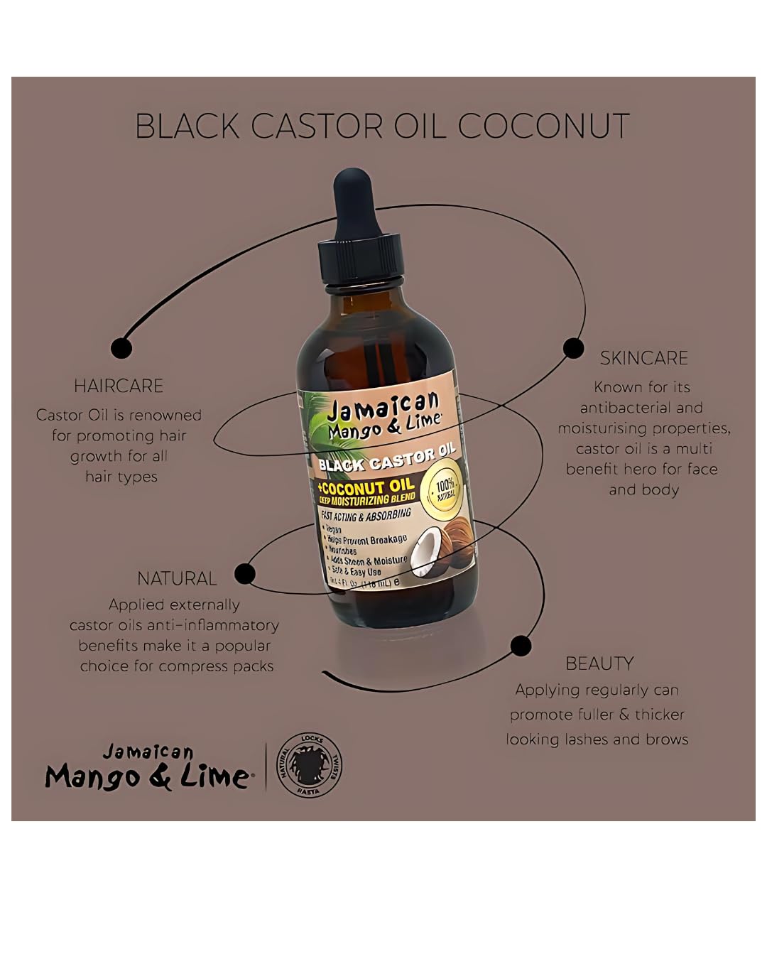 Jamaican Mango & Lime Black Castor Oil - Hair & Scalp Oil for Locs, Braids, Twists & Natural Hair - Strengthens, Moisturizes & Promotes Hair Growth Beauty & Personal Care Jamaican Mango & Lime