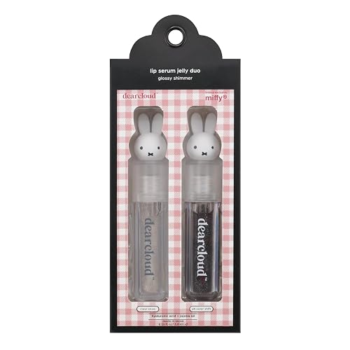 dearcloud Miffy Lip Serum Jelly Duo - Hydrating Lip Gloss for Women with Hyaluronic Acid, Rosehip & Jojoba Seed Oils- Korean Skin Care pH Color Beauty & Personal Care dearcloud