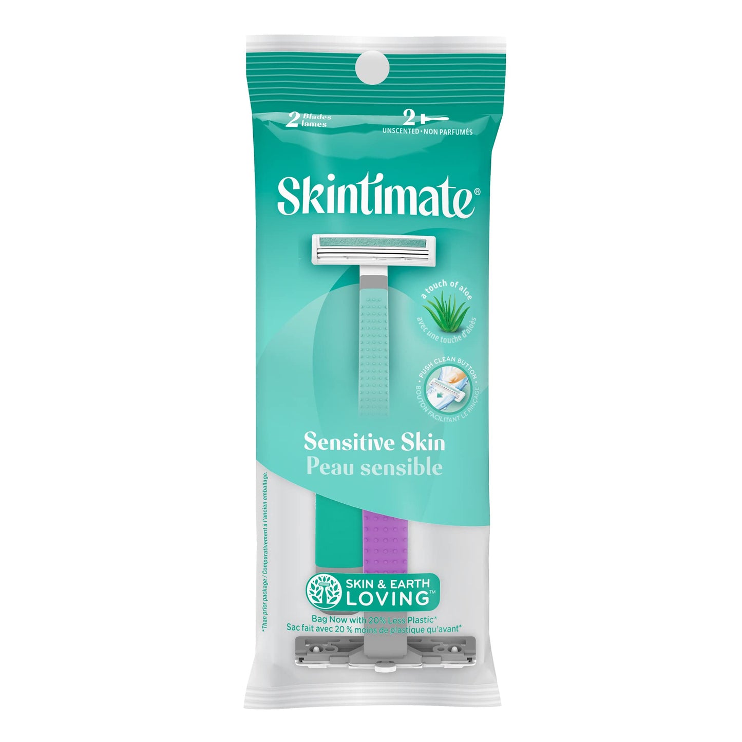 Skintimate Twin Blade Disposable Razor for Women, Great for Travel, Easy to Rinse, 72 Count, Packaging may vary Beauty and Personal Care Skintimate