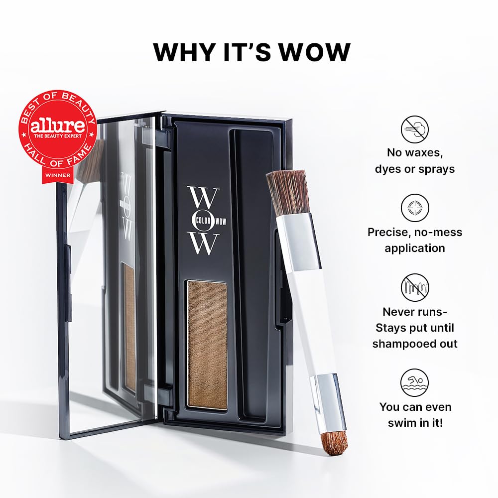COLOR WOW Root Cover Up, Light Brown - Instant Grey Coverage and Temporary Touch-Up, Water and Sweat Resistant, No mess Award-Winning Formula Beauty & Personal Care COLOR WOW
