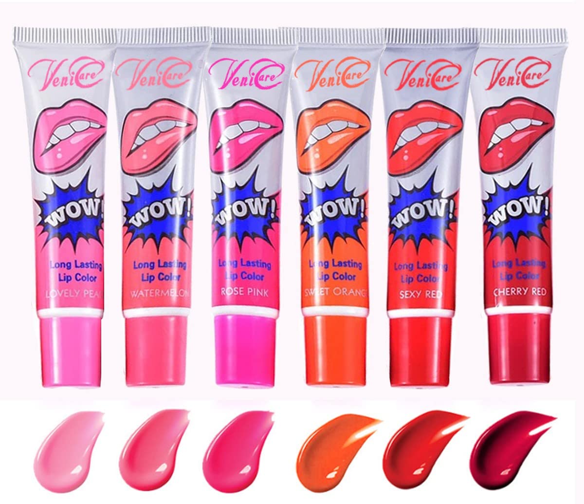 VeniCare Lip Stain Lip Gloss 6 Colors Tattoo Magic Color Peel Off Mask Tint Long Lasting Waterproof Beauty & Personal Care VeniCare