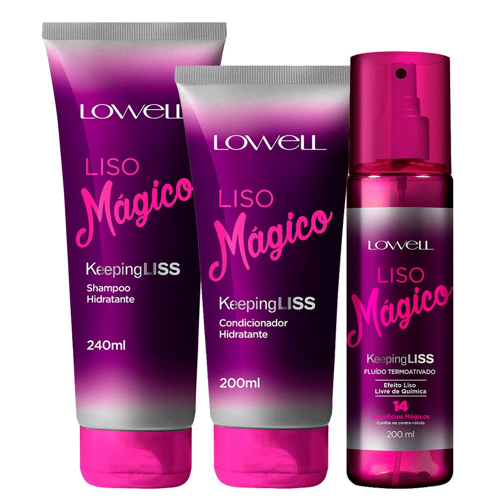 Lowell Liso Mágico Kit Shampoo + Conditioner + Fluid Thermo Activated Beauty & Personal Care Lowell