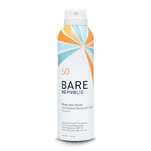 Bare Republic Mineral Sunscreen SPF 50 Sunblock Spray, Sheer and Non-Greasy Finish, Vanilla Coco Scent, 6 Fl Oz Beauty & Personal Care Bare Republic