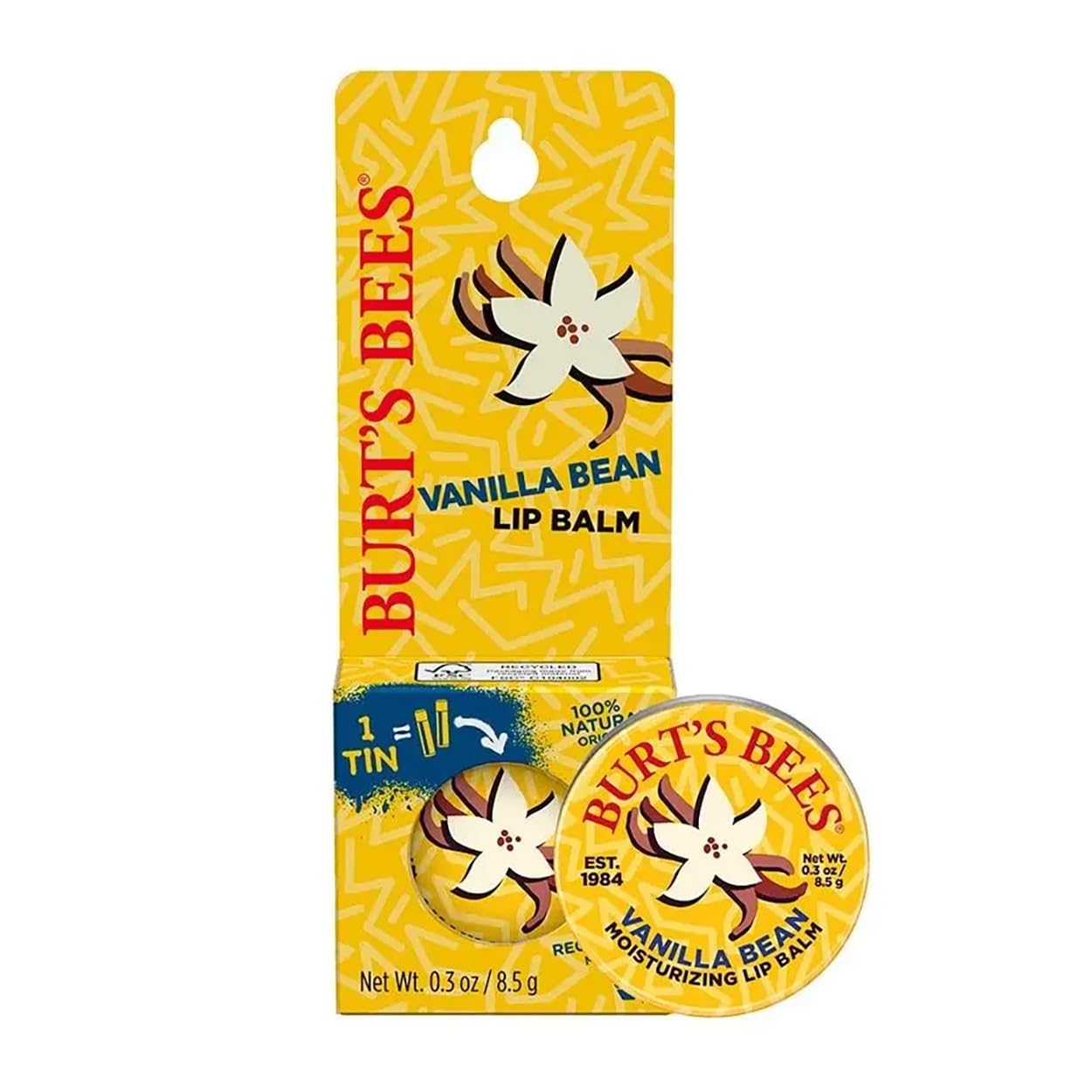 Burt's Bees Vanilla Bean Lip Balm Tin 0.3 oz Beauty and Personal Care Burt's Bees