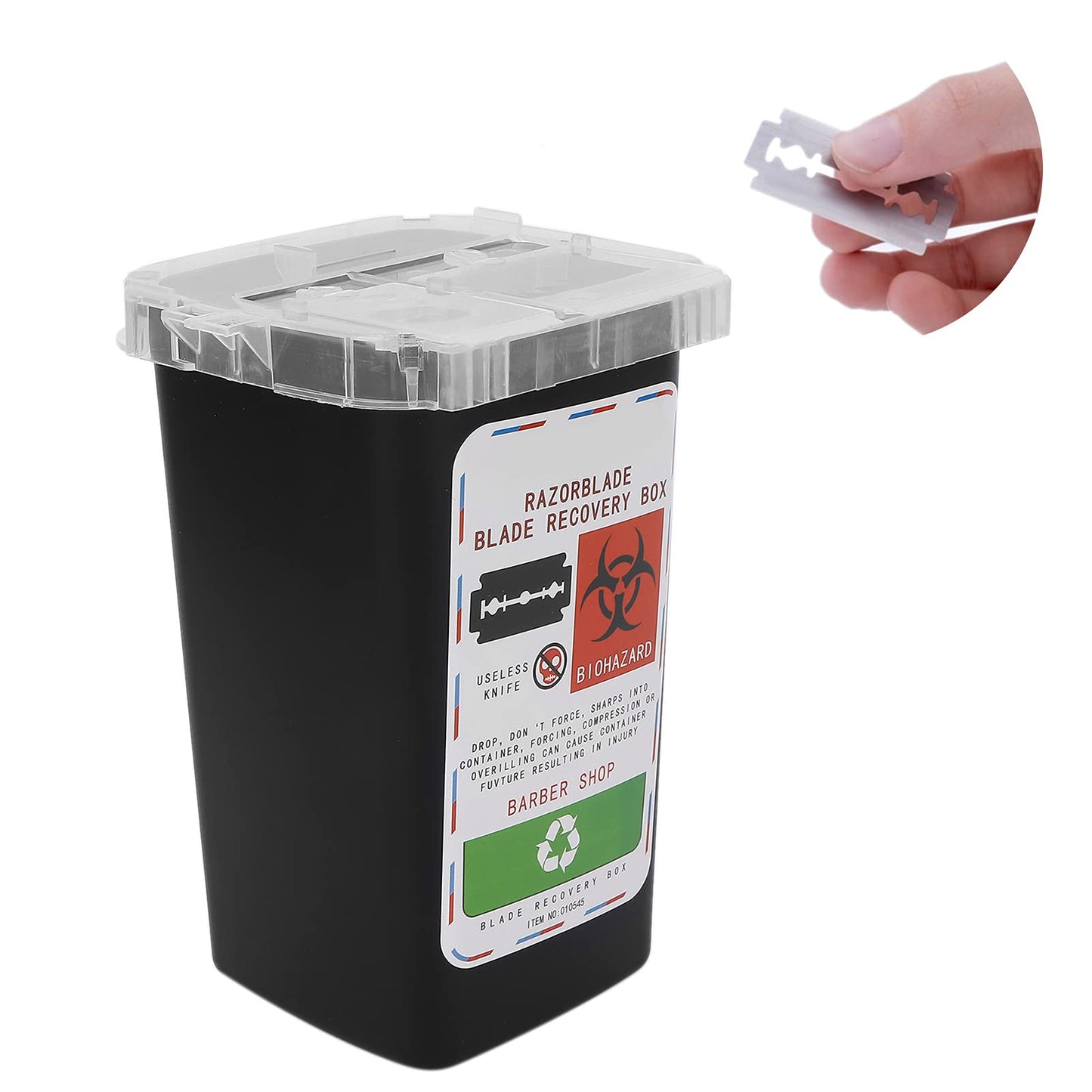 FILFEEL Durable Blade Disposal Container for Salons and Homes - Safe Shaving Knife Blade Disposal Box for Barbershop Use(Black) Beauty and Personal Care FILFEEL
