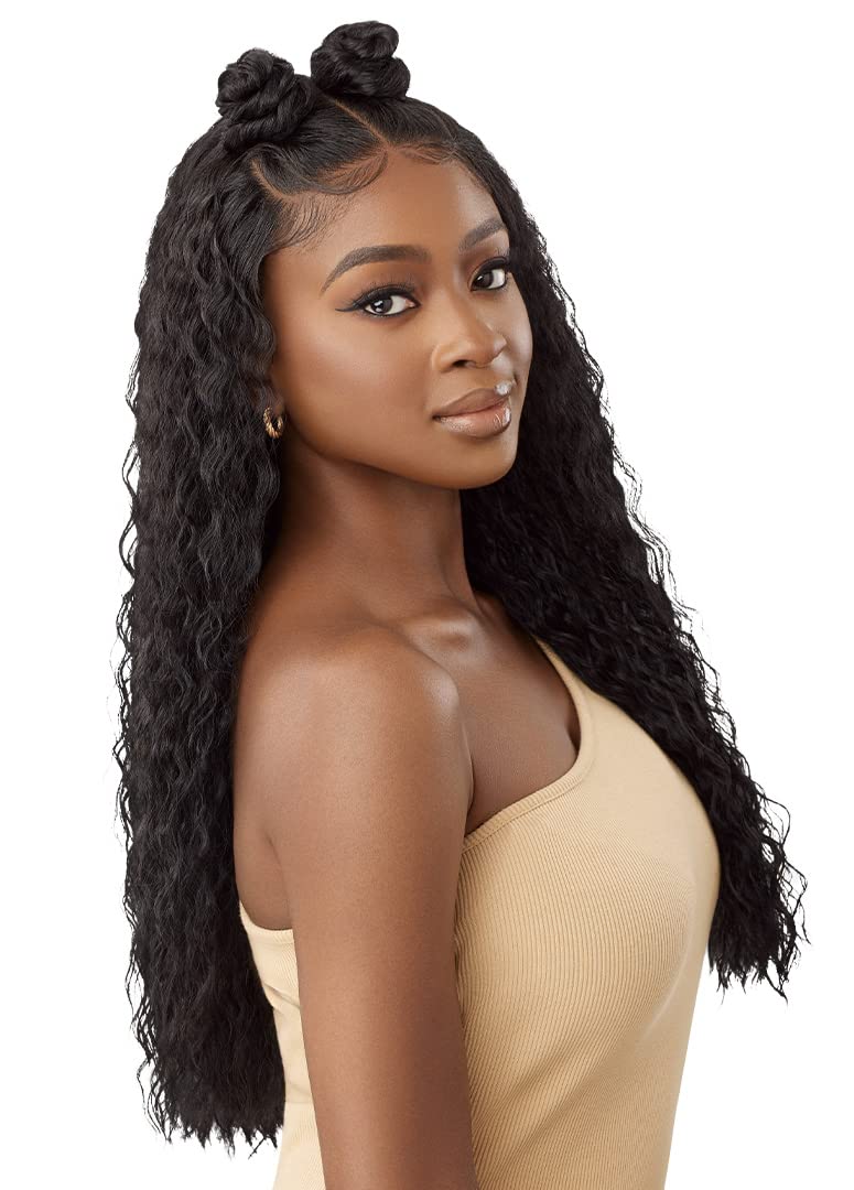 Outre - 5x5 Lace Closure Wig - Human Hair Blend - Peruvian Water Wave 24" (PLATINUM BLONDE 613)
