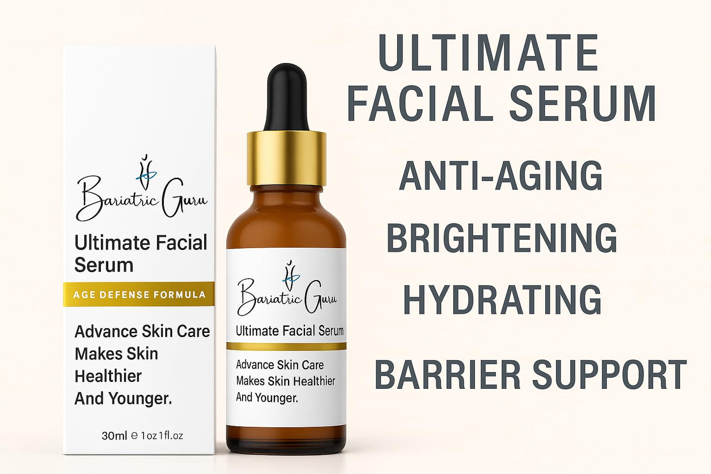 Bariatric Guru Ultimate Facial Serum - Advanced Anti-Aging, Brightening & Hydrating Face Serum with Retinaldehyde, Bakuchiol, Tranexamic Acid Beauty & Personal Care Bariatric Guru