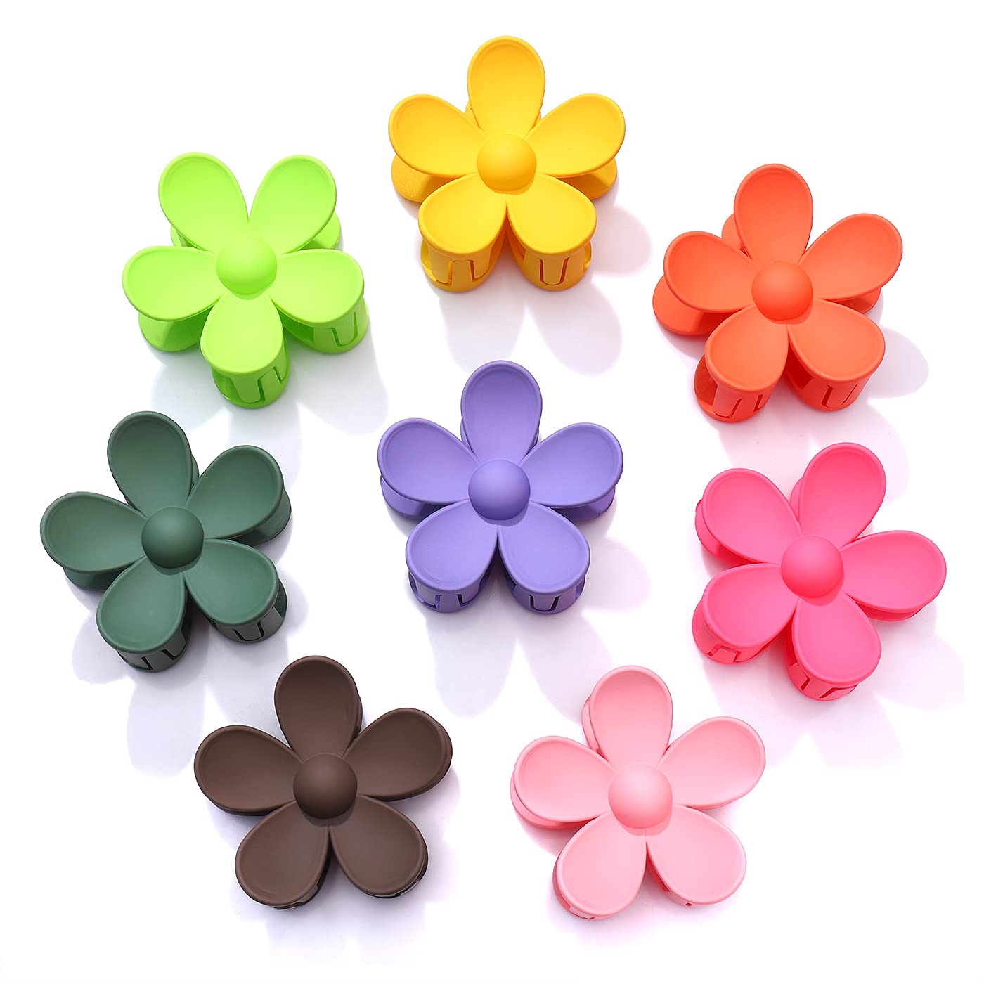 8PCS Acrylic Flower Hair Claw Clips for Women Nonslip Pastel Floral Shaped Hair Catch Barrettes Strong Hold Hair Jaw Clamp Hair Accessory Styling Hair Beauty & Personal Care NVENF