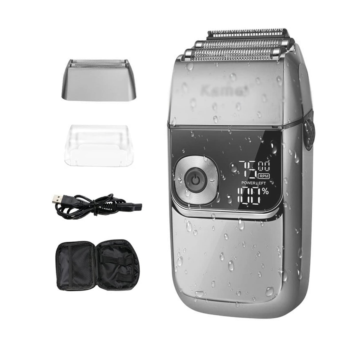 YMGSCC Electric Foil Shavers for Men All Metal 2 in 1 Trimmer LED Waterproof Shaving Machine 3-Speed Adjustable(E) Beauty and Personal Care YMGSCC