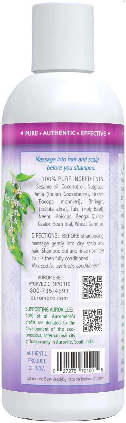 Auromere Ayurvedic Pre-Shampoo Conditioner - Vegan, Cruelty-Free, Non-GMO, Moisturizing, Paraben-Free, Sulfate-Free Conditioning Oil for All Hair Beauty & Personal Care Auromere
