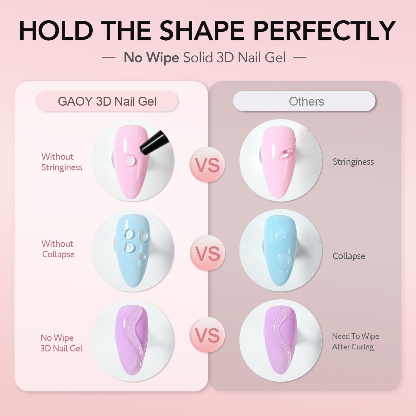 GAOY 2Pcs 3D Nail Gel, Clear Sculpting Gel for Carving, Molding & Painting Nail Art Designs, Glue for Rhinestone Gems Decoration Beauty and Personal Care GAOY