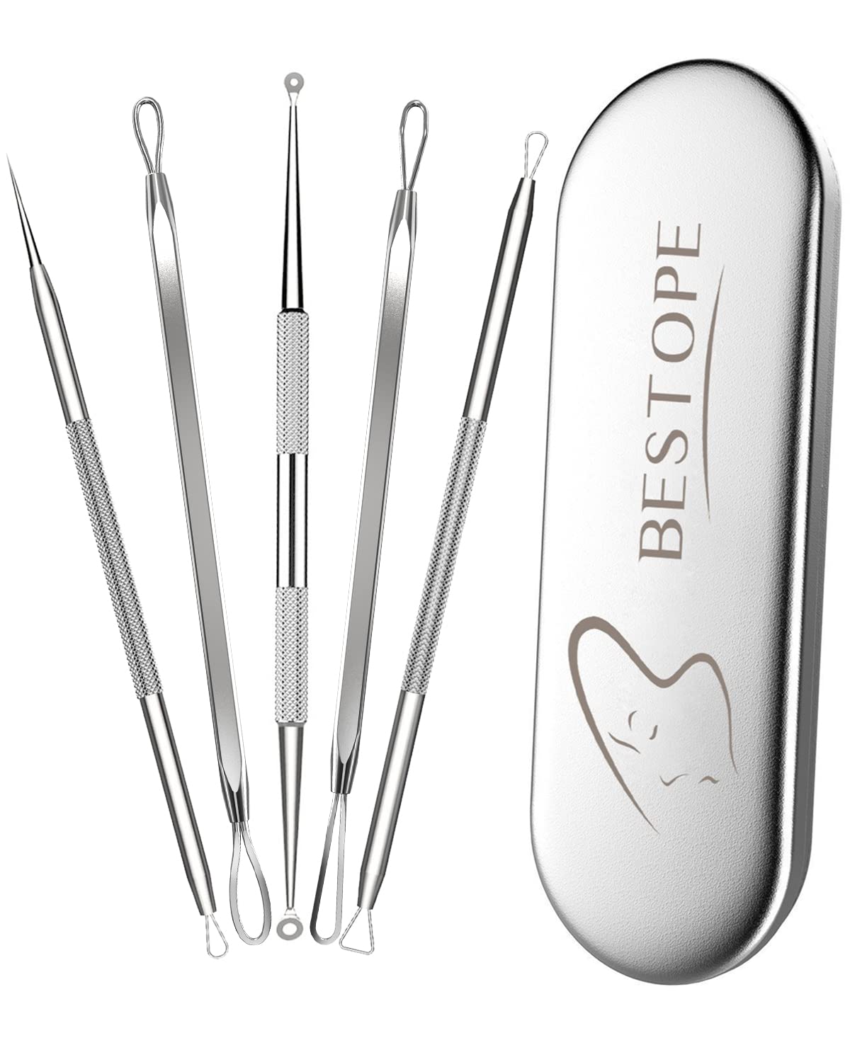 BESTOPE Blackhead Remover Blackhead Removal Pimple Comedone Extractor Tool - Treatment for Blemish Whitehead Popping Zit Removing with Metal Case Beauty & Personal Care TAYTHI