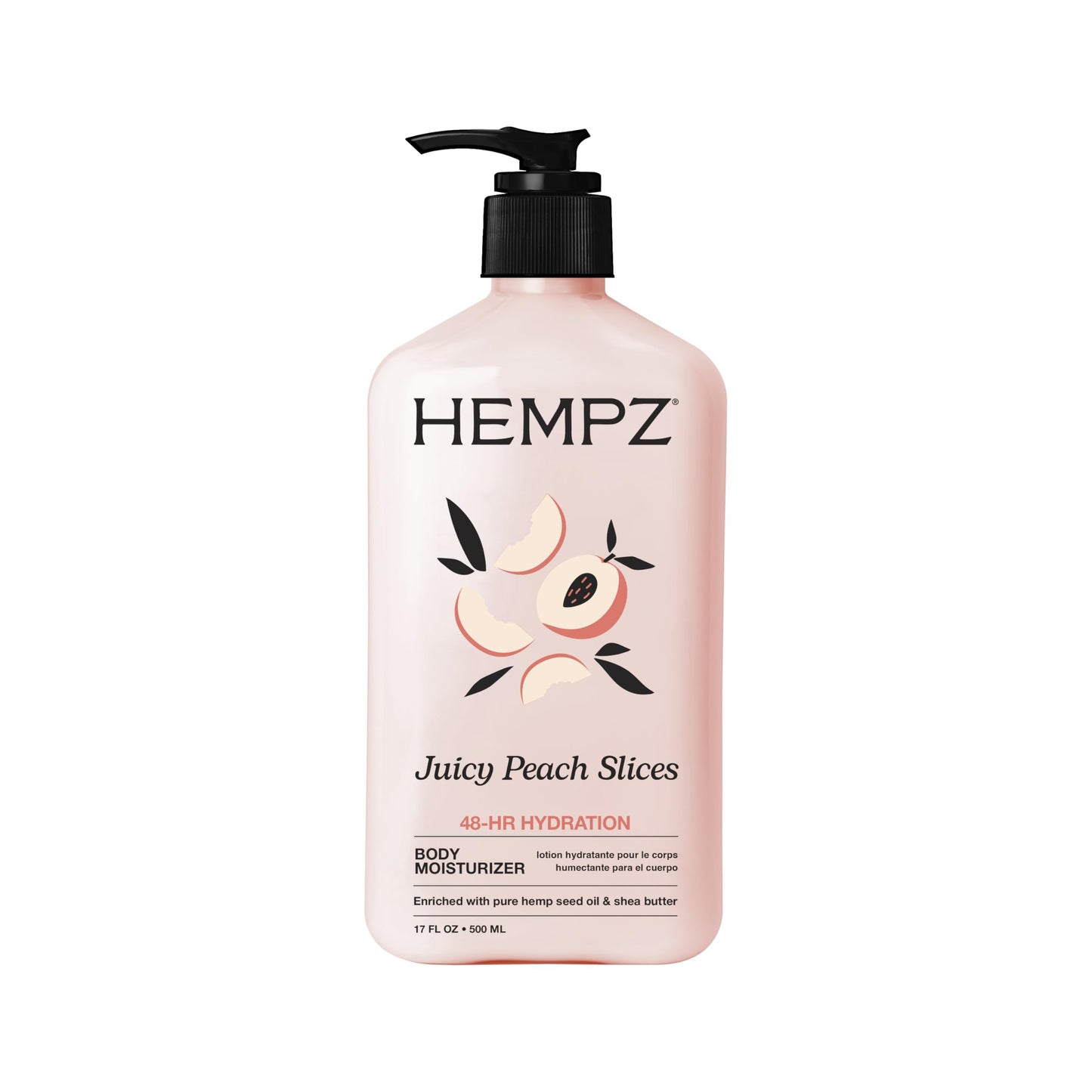 Hempz Juicy Peach Lotion, Natural Hemp Seed Oil Hydrating Body Moisturizer with Shea Butter, Peach Extract, and Aloe Vera Extract, 17 fl.oz. Beauty & Personal Care Hempz