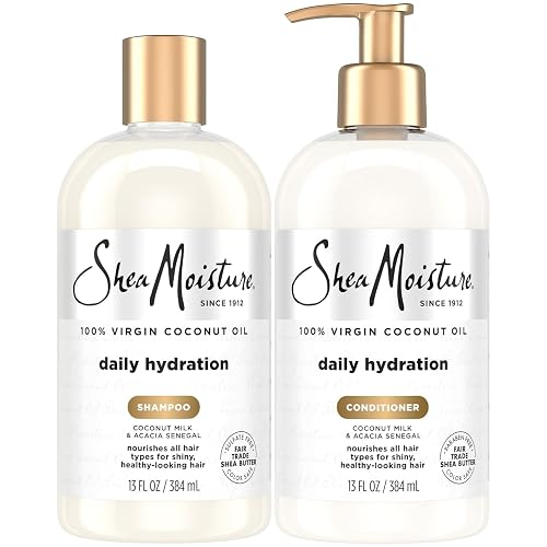 SheaMoisture Shampoo & Conditioner Set, Daily Hydration with Pure Coconut Oil - New Look, Improved Creamy Lather, Cruelty-Free, 13 Oz Ea Beauty & Personal Care Shea Moisture