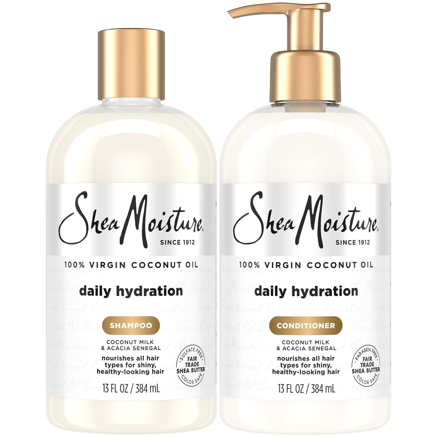 SheaMoisture Shampoo & Conditioner Set, Daily Hydration with Pure Coconut Oil - New Look, Improved Creamy Lather, Cruelty-Free, 13 Oz Ea Beauty & Personal Care Shea Moisture