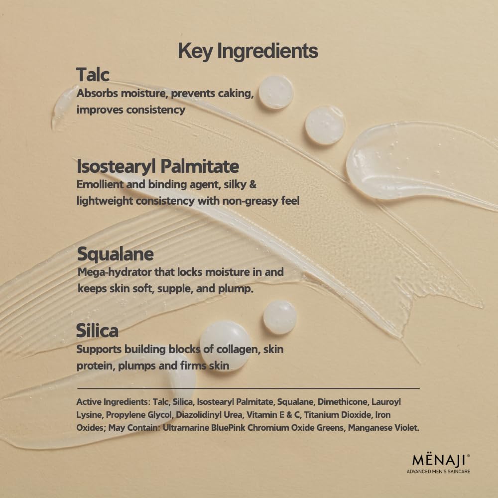 MËNAJI Anti-Shine Powder (HDPV) - Anti-Shine Face Make-Up for Men - Natural Looking Makeup - Mens Cosmetics - Sunless Tan Beauty & Personal Care Menaji