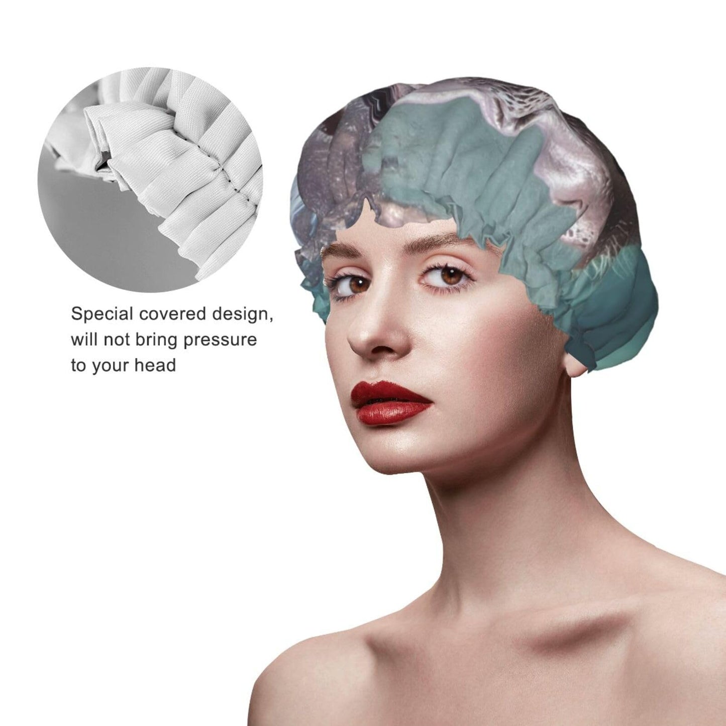 Diving Hippo Shower Cap for Women Men Large Reusable Shower Bonnet Double-Layer Waterproof Bath Caps Elastic Band Hair Hat for All Hairstyles Beauty and Personal Care BWLHJKE